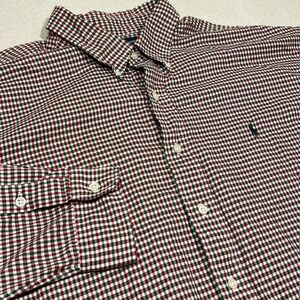 Ralph Lauren Blake Gingham Button Down Shirt Men's XXL Red Green White Cotton